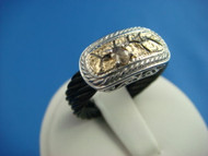 Charriol Designer Ladies 18k Gold, Stainless Steel and Rose Cut Diamond Ring