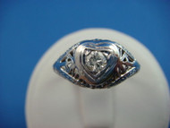 18k White Gold Art-Deco Filigree Ring with Diamond