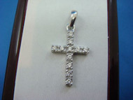 14k White Gold 0.45 CT Diamond Ladies Cross