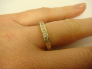 14k Yellow Gold 0.35 CT Princess Cut Channel Set Thin Wedding Band