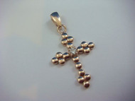 Elegant 14k Rose Gold Solid Cross with Diamond