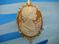 14 K.GOLD ANTIQUE CAMEO BROOCH-PENDANT 10.4 GRAMS UNIQUE, HAND CARVED