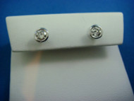 BEZEL SET 0.55 CT. DIAMOND STUD EARRINGS IN 14K WHITE GOLD, FRICTION BACKS