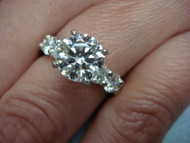 14K WHITE GOLD 1.70 CT CENTER CVD DIAMOND LADIES ENGAGEMENT RING