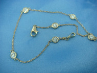 14K YELLOW GOLD 6 STATIONS 0.85 CT DIAMONDS BY THE YARD STYLE ANKLET