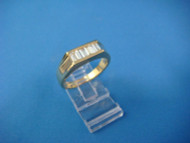 18 KT GOLD MEN'S VERY CLEAN BAUGETTE DIAMONDS BAND-RING 9.3 GRAMS SIZE 93/4