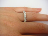 PLATINUM 3.35 CT T.W. ETERNITY WEDDING-ANNIVERSARY RING SHARED PRONGS U-SHAPED