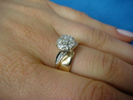 14K YELLOW GOLD LADIES DIAMOND HIGH SET COCKTAIL RING