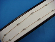 14K ROSE GOLD DIAMONDS BY THE YARD 0.80 CT T.W. NECKLACE 10 STATIONS WHITE BEZELS