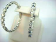 5.50 CARAT T.W. LARGE DIAMONDS IN AND OUT HOOP EARRINGS