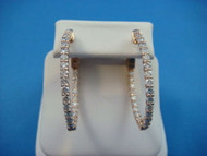 2 Carat T.W. Diamonds Oval Hoop Earrings, In and Out Style