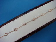 1 CT. ROSE-PINK GOLD "DIAMONDS BY THE YARD" 7 STATIONS 7 INCHES ADJUSTABLE