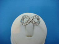 14k White Gold Ladies Infinity Diamond Ring 0.60 TCW Size 6.75 
