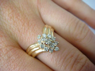 Yellow Gold Diamond V-Shaped Ladies Designer Ring