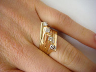 Yellow Gold Free-Style Ladies 0.25 TCW Diamond Ring