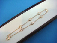 1 CARAT T.W. Rose Gold, 7 Stations Diamonds By The Yard Bracelet.