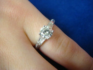 14k White Gold and 1.10 CTTW Diamond Engagement Ring