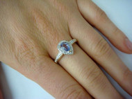 10k Yellow Gold Light Tanzanite and Small Diamonds Ladies Ring.