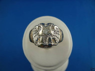 Yellow and White Gold Diamond Masonic Men's Ring