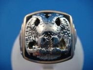 Heavy Solid Back Gold Vintage Masonic Men's Ring