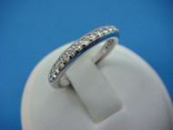 14k White Gold Comfort Fit Bead Setting Wedding- Anniversary Ring