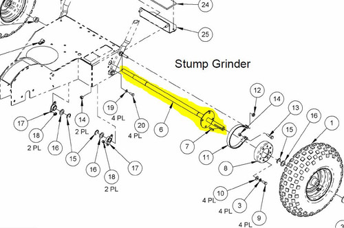 26564 } 265641 AXLE STUMP GRINDER