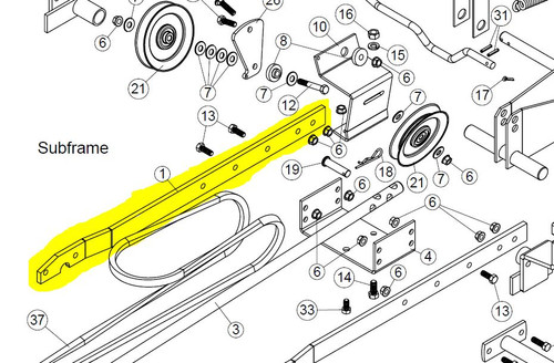 102263 } RIGHT SUBFRAME FLAT BAR