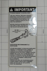 102815 } SHEAR PIN SAFETY DECAL