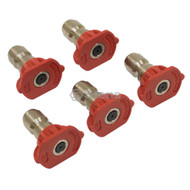 758-058 } 1/4" Composite Spray Nozzles / 3.0 Size, Red, 5 Pack