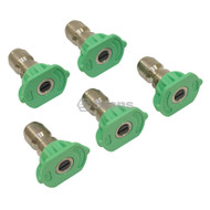 758-061 } 1/4" Composite Spray Nozzles / 3.0 Size, Green, 5 Pack