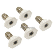 758-099 } 1/4" Composite Spray Nozzles / 3.5 Size, White, 5 Pack