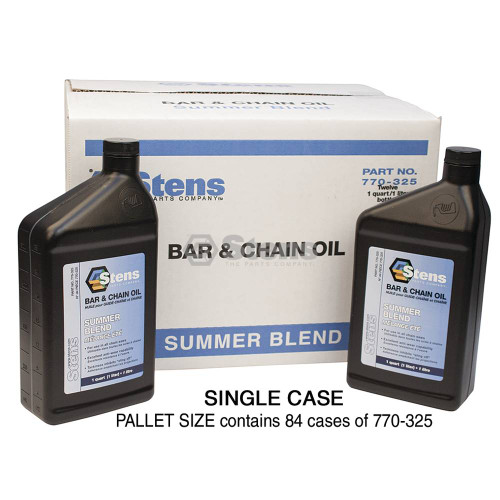 770-341 } Pallet of Summer Bar and Chain Oil / 84 cases per pallet/12 quart bottles per case