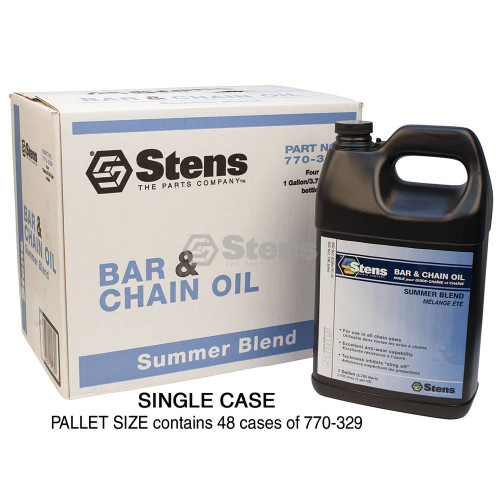 770-345 } Pallet of Summer Bar and Chain Oil / 48 cases per pallet/4 gallons per case