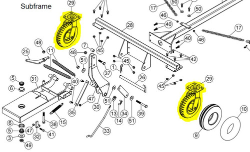 104779 } CASTER WHEEL ASSEMBLY (OBSOLETE)