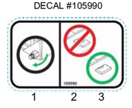 105990 } DECAL BELT ADJUSTEMENT