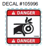 105996 } DECAL DANGER BELT