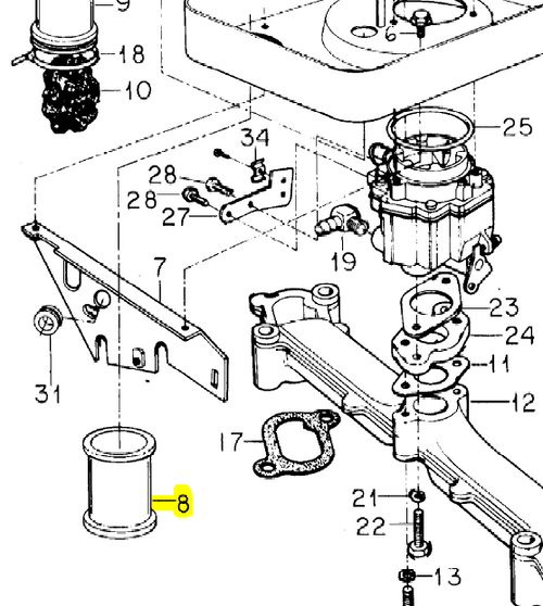 140-1661 } TUBE-AIR INLET