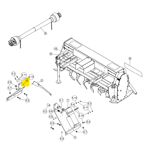 108027 } LEFT LEVER ARM #108001 W/ SAFETY DECALS