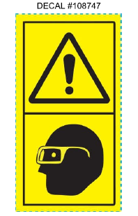 108747 } DECAL WARNING / SAFETY GLASSES