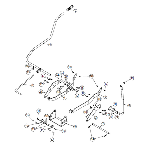 700279-4 } SUB FRAME KIT JOHN DEERE LAWN TRACTORS