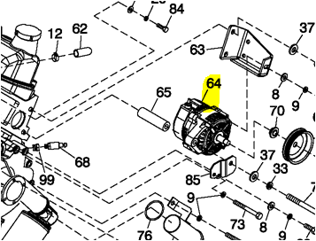 0E9868A } ALTERNATOR DC W/OUT PULLEY