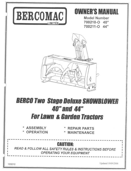 700210-0 } Berco Two Stage Deluxe Snowblower