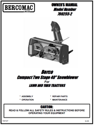 700255-2 } 40'' Compact Snowblower Manual Lift (Belts: see drive manual)