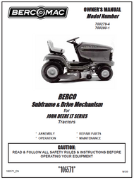 700279-4 } Subframe for John Deere LT150, LT160, LT170, LT180 & LT190 Tractors Hydro Transmissions only. LT155, & LT166 for 1998 and Up Lawn Tractors