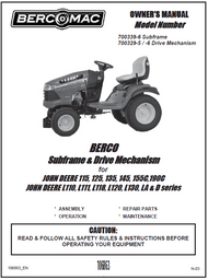 700339-6 } Subframe for John Deere 115, 125, 135, 145, 155c, 190c, L110, L111, L118, L120, L130, LA & D Series Tractors