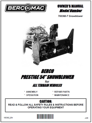 700360-7 } 54'' Prestige Snowblower (with saddle, timing belt & 2'' wide universal subframe)
