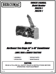 700374-1 } 44'' Northeast Snowblower Manual Lift (Belts: see drive manual)