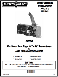 700374-3 } 44'' Northeast Snowblower Manual Lift (Belts: see drive manual)
