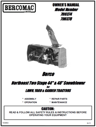 700378 } 48'' Northeast Snowblower Manual Lift (Belts: see drive manual)