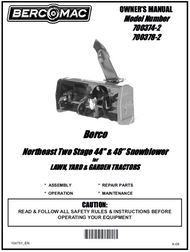 700378-2 } 48'' Northeast Snowblower Manual Lift (Belts: see drive manual)